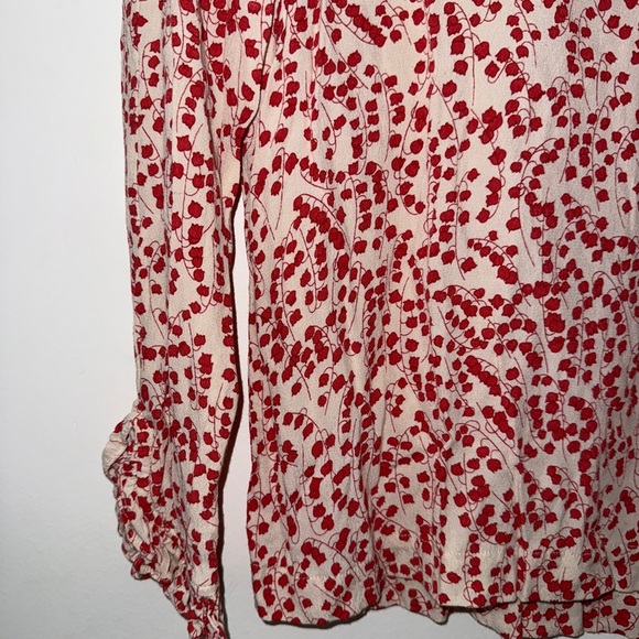 GANNI Egret Tulip Crepe Blouse Size 36 - Picture 9 of 12